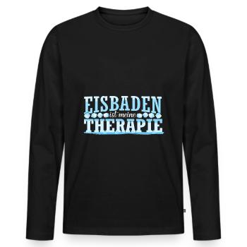 Eisbaden Threapie Geschenk Eisbaden Sprüche Kaltdu - Männer Premium Bio Langarmshirt - Schwarz - Vorne - Nico (187cm)
