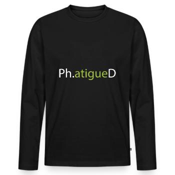 Fetter Doktorand - Männer Premium Bio Langarmshirt - Schwarz - Vorne - Nico (187cm)