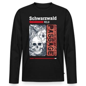 Schwarzwald Wild Skull - Männer Premium Bio Langarmshirt - Schwarz - Vorne - Nico (187cm)