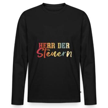 Herr Der Steuern Steuerberater Finanzamt Steuern - Männer Premium Bio Langarmshirt - Schwarz - Vorne - Nico (187cm)