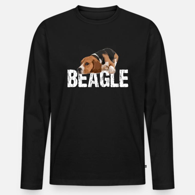 beagle - Männer Premium Bio Langarmshirt - Schwarz