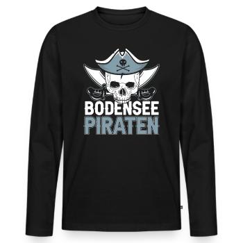 Bodensee Piraten Bodenseepirat Bodensee Geschenk - Männer Premium Bio Langarmshirt - Schwarz - Vorne - Nico (187cm)