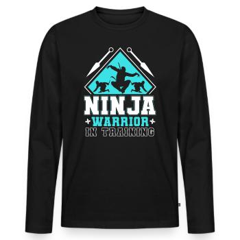Ninja Warrior In Training - Ninja Warrior Geschenk - Männer Premium Bio Langarmshirt - Schwarz - Vorne - Nico (187cm)