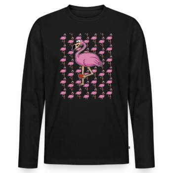 Tenue de tennis de table Chat femme - T-shirt manches longues Premium bio Homme - noir - Devant - Nico (187cm)