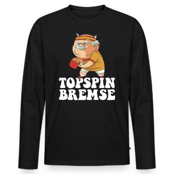 Topspin Brake Grandpa Table Tennis Player Table Tennis - Men's Premium Organic Long Sleeve Shirt - black - Front - Nico (187cm)