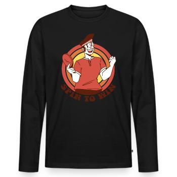 Spin To Win Pingpong Outfit Table Tennis Player - Men's Premium Organic Long Sleeve Shirt - black - Front - Nico (187cm)