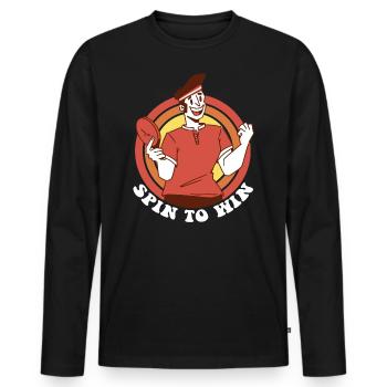 Spin To Win Pingpong Outfit Table Tennis Player - Men's Premium Organic Long Sleeve Shirt - black - Front - Nico (187cm)