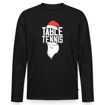 Table Tennis Christmas Hat Santa Ping Pong - Men's Premium Organic Long Sleeve Shirt - black - Front - Nico (187cm)