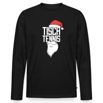 Tennis de table Chapeau de Noël Tennis de table Batte - T-shirt manches longues Premium bio Homme - noir - Devant - Nico (187cm)