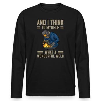 Welder saying for proud metal workers and - Men's Premium Organic Long Sleeve Shirt - black - Front - Nico (187cm)