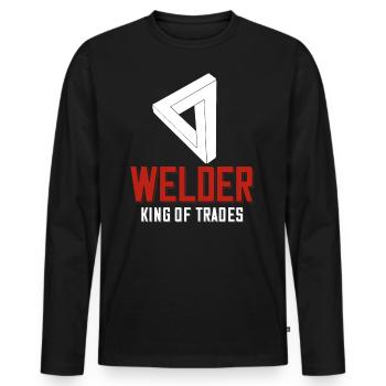 Welder saying for proud metal workers and - Men's Premium Organic Long Sleeve Shirt - black - Front - Nico (187cm)