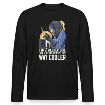 Welder Mama for welders and - Men's Premium Organic Long Sleeve Shirt - black - Front - Nico (187cm)