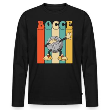 Boccespieler Dabbing Bacce Ball mit Jack Bocci - Männer Premium Bio Langarmshirt - Schwarz - Vorne - Nico (187cm)