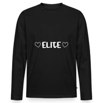 Elite Herz - Männer Premium Bio Langarmshirt - Schwarz - Vorne - Nico (187cm)