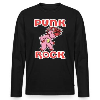Punkrock Musik Punker Punkrock Irokesenschnitt - Männer Premium Bio Langarmshirt - Schwarz - Vorne - Nico (187cm)