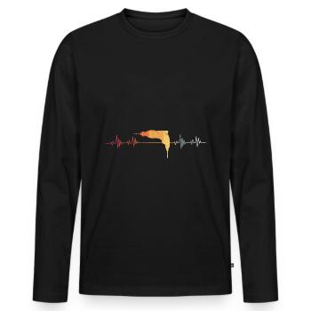 Heimwerker Puls Bohrmaschine Herzschlag Geschenk - Männer Premium Bio Langarmshirt - Schwarz - Vorne - Nico (187cm)