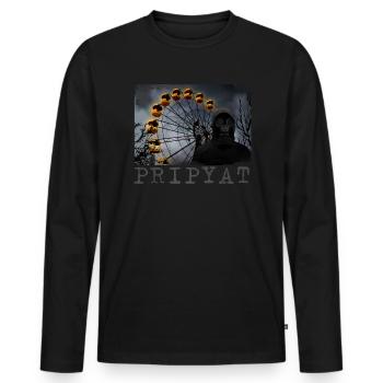 Pripyat - Radioactive ghost town Chernobyl - Men's Premium Organic Long Sleeve Shirt - black - Front - Nico (187cm)