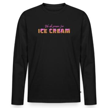 Design mignon avec un paresseux pour les filles - T-shirt manches longues Premium bio Homme - noir - Devant - Nico (187cm)