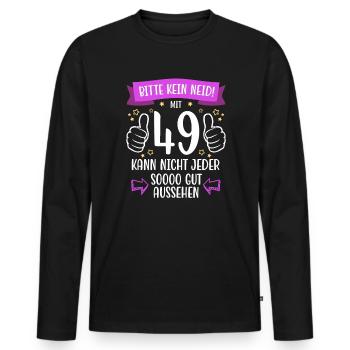 49 Geburtstag Mann Frau Lustig 49 Jahre - Männer Premium Bio Langarmshirt - Schwarz - Vorne - Nico (187cm)