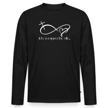 Je vous promets une croix de symbole d’amour sans fin - T-shirt manches longues Premium bio Homme - noir - Devant - Nico (187cm)
