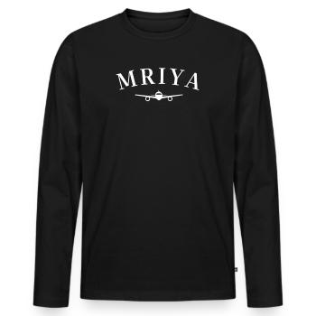 Ukrainisches Flugzeug Mriya Gift Support Ukraine - Männer Premium Bio Langarmshirt - Schwarz - Vorne - Nico (187cm)