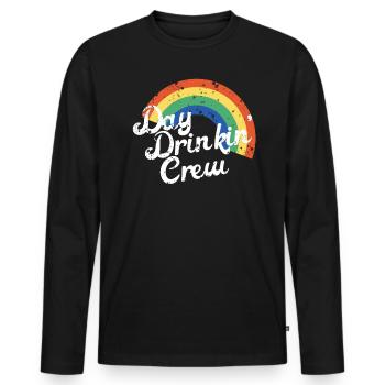 Day Drinkin' Crew Rainbow Gift for Partygoers - Men's Premium Organic Long Sleeve Shirt - black - Front - Nico (187cm)