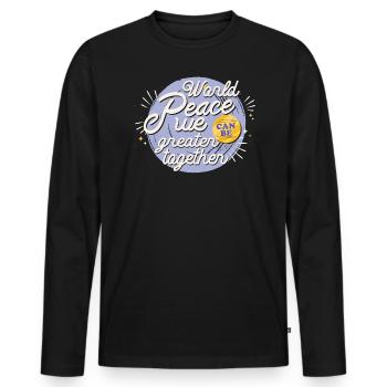 Nous plus grands ensemble pas de guerre Hippies Paix mondiale - T-shirt manches longues Premium bio Homme - noir - Devant - Nico (187cm)