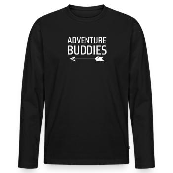 Abenteuer-Freunde Reisen Reise-Pfeil-Geschenk - Männer Premium Bio Langarmshirt - Schwarz - Vorne - Nico (187cm)