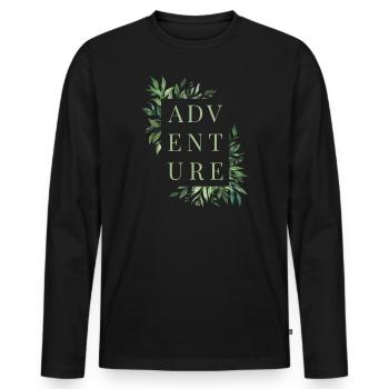 Adventure Travels Trip Gift Für Abenteurerblätter - Männer Premium Bio Langarmshirt - Schwarz - Vorne - Nico (187cm)