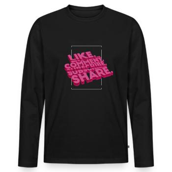 Gefällt Mir Kommentieren Abonnieren Teilen Bloger - Männer Premium Bio Langarmshirt - Schwarz - Vorne - Nico (187cm)