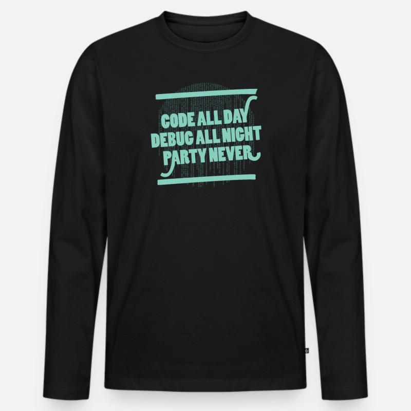Code All Day Programmierer Hacker Computercode Männer Premium Bio Langarmshirt