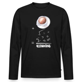 Okayest Comptable Math Calcul Café - T-shirt manches longues Premium bio Homme - noir - Devant - Nico (187cm)