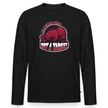Boxing trainer Jab Cross Hook Uppercut boxing gloves - Men's Premium Organic Long Sleeve Shirt - black - Front - Nico (187cm)