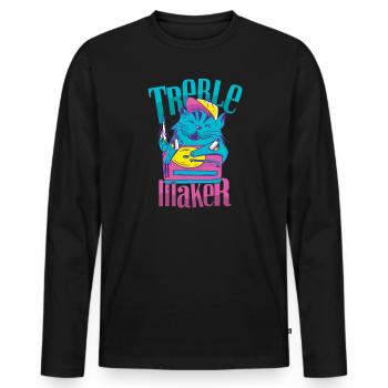 Diskant Maker DJ Schreibtisch Musik MC Kopfhörer - Männer Premium Bio Langarmshirt - Schwarz - Vorne - Nico (187cm)