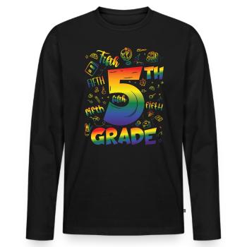 5 Primary school pupils Teacher's school Supplies - Men's Premium Organic Long Sleeve Shirt - black - Front - Nico (187cm)