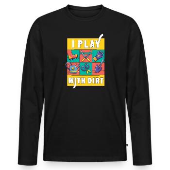 I play with the garden inventory The Plant - Men's Premium Organic Long Sleeve Shirt - black - Front - Nico (187cm)