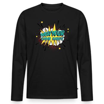 Wash your damn hands clean soap - Men's Premium Organic Long Sleeve Shirt - black - Front - Nico (187cm)