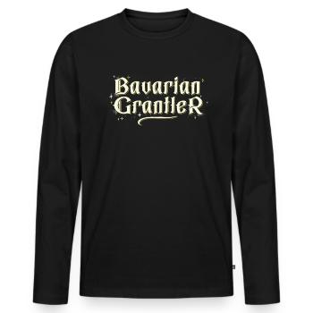 Bavarian Grantler Schnitzel German Beer Festival - Men's Premium Organic Long Sleeve Shirt - black - Front - Nico (187cm)
