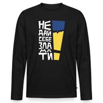 Ich bin stark Freiheit in der Ukraine Flagge - Männer Premium Bio Langarmshirt - Schwarz - Vorne - Nico (187cm)