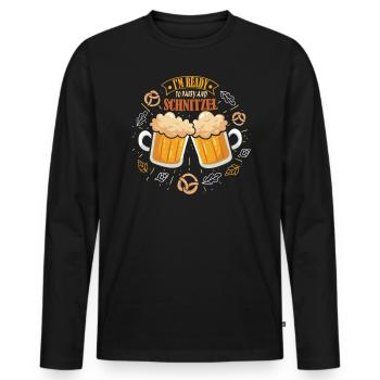 Prêt à célébrer et Schnitzelfest Bayern - T-shirt manches longues Premium bio Homme - noir - Devant - Nico (187cm)