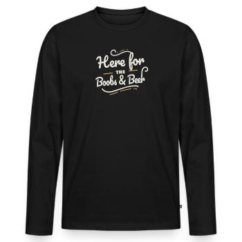 Here for the Beer Feed Festival Bavaria for the breasts - Men's Premium Organic Long Sleeve Shirt - black - Front - Nico (187cm)