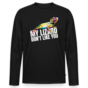 Lizard Doesn't Like You, You Gecko's Reptile Dragon - Men's Premium Organic Long Sleeve Shirt - black - Front - Nico (187cm)