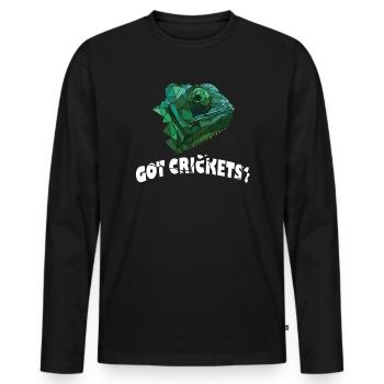 Ich habe Grillen chamelion Eidechse Geckos Reptil - Männer Premium Bio Langarmshirt - Schwarz - Vorne - Nico (187cm)