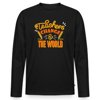 It Is Always A Full Glass of Water Chemistry - Men's Premium Organic Long Sleeve Shirt - black - Front - Nico (187cm)