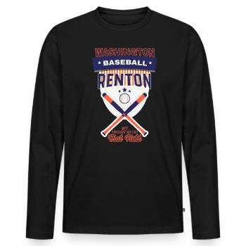 Renton Baseball My heart is on this field - Men's Premium Organic Long Sleeve Shirt - black - Front - Nico (187cm)