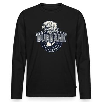 Burbank California Eagle Beliebtes Platz-Fußball - Männer Premium Bio Langarmshirt - Schwarz - Vorne - Nico (187cm)