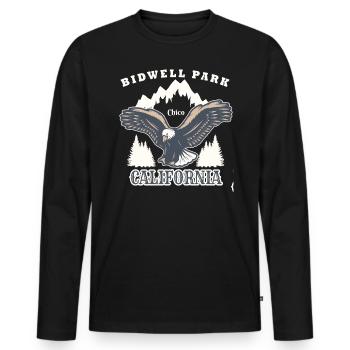 Bidwell Park Chico California Hiking Natural - Men's Premium Organic Long Sleeve Shirt - black - Front - Nico (187cm)