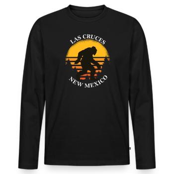 Bigfoot Las Cruces New Mexico Hiking Canyon Forest - Men's Premium Organic Long Sleeve Shirt - black - Front - Nico (187cm)