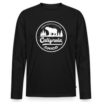 Create your adventure Chico California bear - Men's Premium Organic Long Sleeve Shirt - black - Front - Nico (187cm)