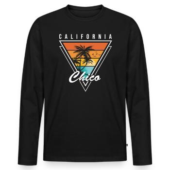 Chico California Adventure HikingBeach Nature - Men's Premium Organic Long Sleeve Shirt - black - Front - Nico (187cm)